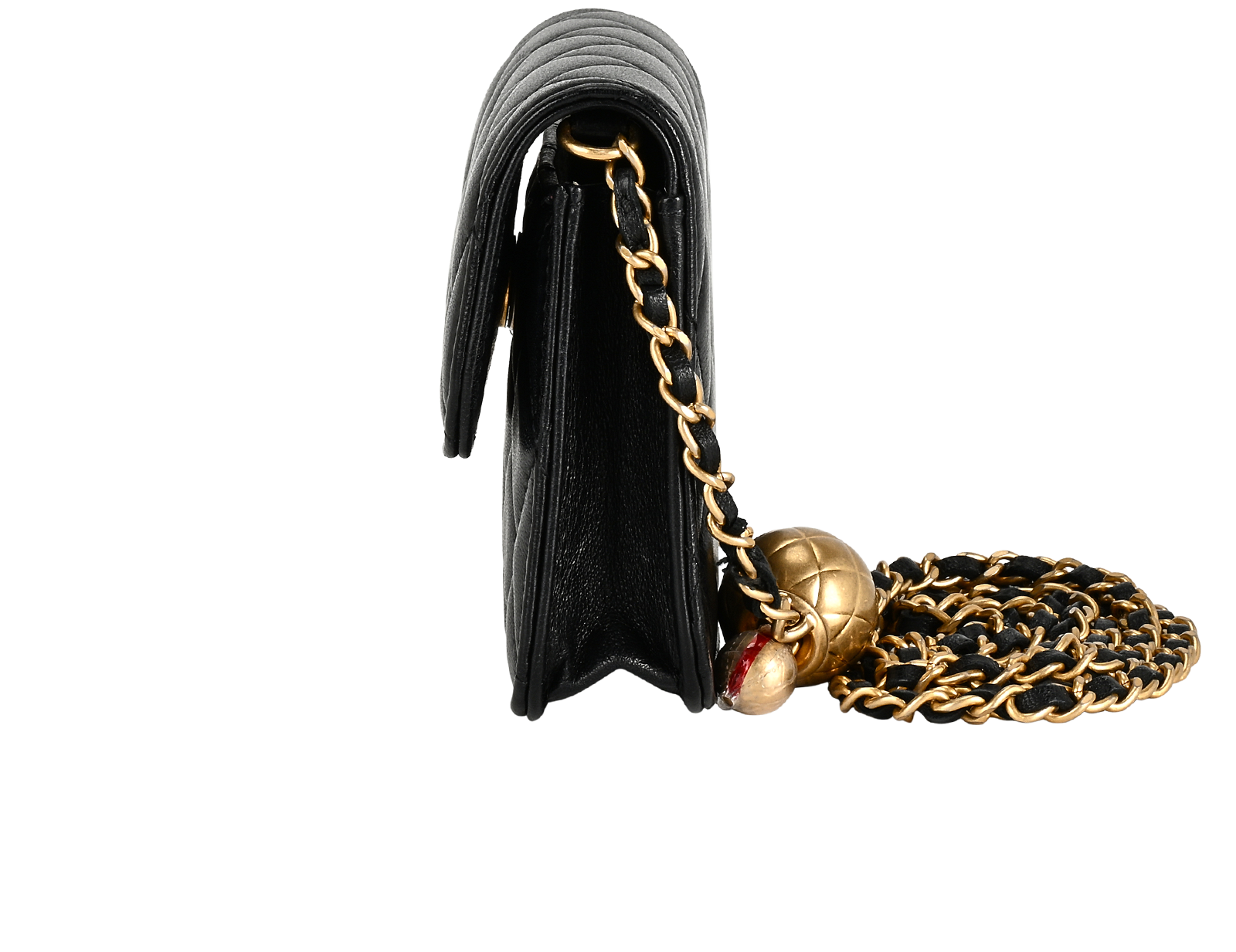 Pearl Crush WOC, &pound;1,700, Handbags, Black, Lambskin Leather, Bottom view